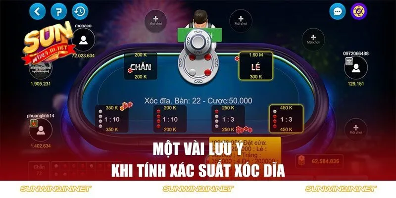 Một vài lưu ý cần nắm khi tính xác suất xóc dĩa